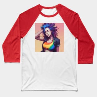 Cat Rainbow Baseball T-Shirt